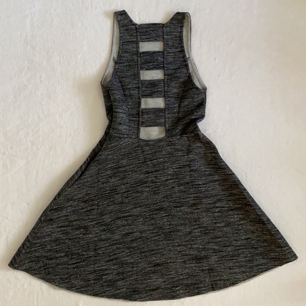 Abercrombie & Fitch | High Neck Skater Ladder Back Scuba Sleeveless Mini Dress